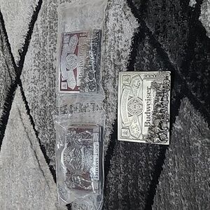 VINTAGE BUDWEISER CLYDESDALES STAGECOACH 3D RAISED BELT BUCKLES BUNDLE COLLECTIO